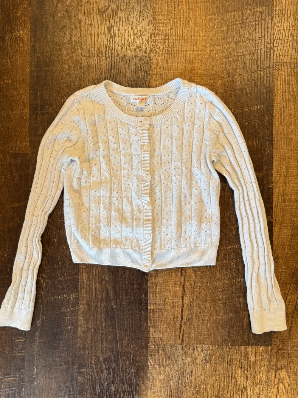 Cat & Jack Cream Cable-Knit Button Cardigan